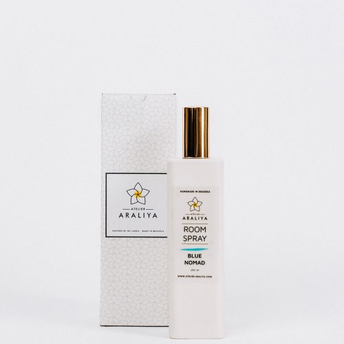 Blue Nomad room spray by Atelier Araliya, fresh and calming interior fragrance inspired by travel and open horizons